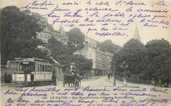 CPA Le Havre Rue Montiveilliers et Square Saint Michel Tramway