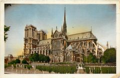 CPA Notre Dame les Tours le portail sud et l'Abside 
