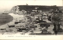 Etretat CPA Vue prise de la cloche du diable