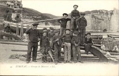 Etretat CPA Groupe de mousses TOp (enfants peche pecheurs petits metiers)