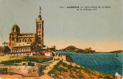 CPA Marseille_Notr-Dame de la Garde et le Château d'If 