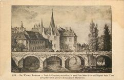 CPA Le Vieux rennes-Pont de Chaulnes  en rriee  le petit Pont Saint-Yves et l'hopital Saint Yves