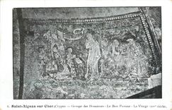 CPA Saint Aignan sur Cher Crypte Groupe des Domateurs Le Bon Pasteur La Vierge 