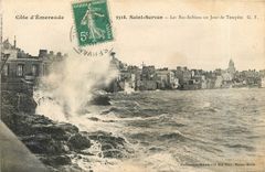 CPA Saint Servan Les Bas Sablons un Jour de Tempete 