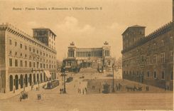 CPA ROMA-Piazza Venezia e Monumento a Emanuele II