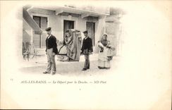 Aix les Bains - the Departure for the Shower - CPA