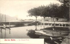 Aix les Bains - the Large Port - boat - CPA