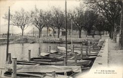 Aix les Bains - a Large corner of the Large Port - boat - CPA
