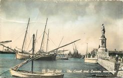 CPA Port Said the Canal and Cesseps monumentA 