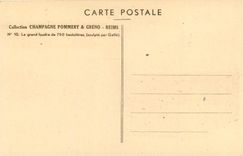 CPA Collection Champagne Pommery et Greno Reims le grand foudre de 750 hectolitres sculpte par Galle