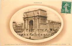 CPA Marseille la place d'Aix et l'Arc de Triomphe monument aux gloire de la premiere republique et d