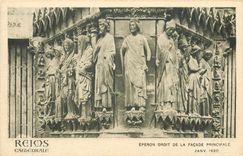 CPA Reims Cathedrale eperon droit de la facade principale 