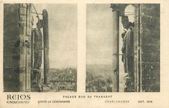 CPA Reims cathedrale facade sud du transept louis le Debonnaire Charlemagne 