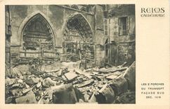 CPA Reims cathedrale les 2 Porches du Transept Facade Sud dec 1918 
