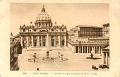 CPA Rome Eglise St Pierre Vue de la Place St Pierre et de la Facade 