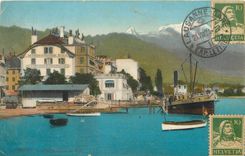 CPA Vevey Une vue sur le port Bateau