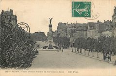 CPA Reims Cours Drouet d'Erlon et la Fontaine Sube 