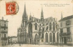 CPA Nancy Basilique St Epvre et place des Dames 