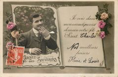 CPA Carnet des Souvenirs Homme Saint Charles