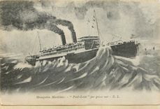 CPA Messageries Maritimes Paul Lecat par grosse mer 