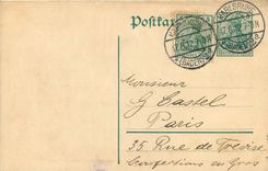 Carte Karlsruhe Germania 1912 pour Paris