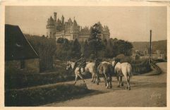 CPA Château de Pierrefonds Chevaux