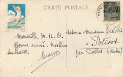 CPA Un coup de Mistral a Marseille Vignette Tuberculose