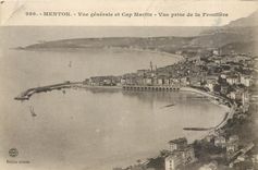 CPA Menton Vue generale et Cap Martin Vue prise de la Frontiere 