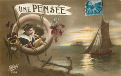 CPA Une Pensee Marin Bateau