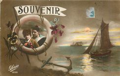 CPA Souvenir Marin Bateau