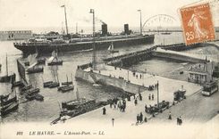 CPA Le Havre L'Avant Port Bateau Tramway