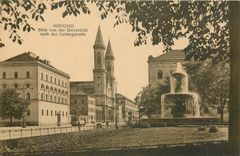CPA Munchen Blick von der Universitat nach der Ludwigstrasse 
