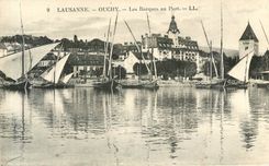 CPA Lausanne - Ouchy - les barques au port Bateaux