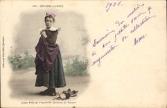 CPA girl of Fouesnant Costume of work (folklore caps costume) TOP