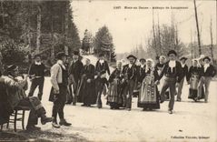 CPA Noce dances Abbaye of Langonnet of it (folklore caps costume)