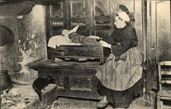 CPA Habits Breton Interior (folklore caps costume)