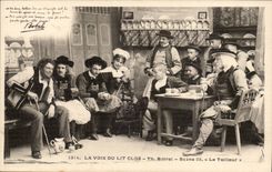 CPA the voice of the closed bed the tailor (folklore costume)