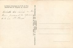 CPA La Statue miraculeuse de N D de Paix veneree dans la Chapelle du Couvent 