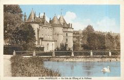 CPA Chastellux un coin de l'etang et le chateau 