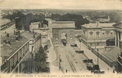 CPA Montpellier le palais de Justice l'Arc de Triomphe et le Peyrou 