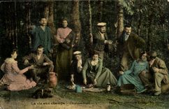 CPA country life a spade screws Paysans TOP Folklore Costumes Habits