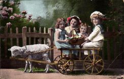 Fantasy CPA children and sheep