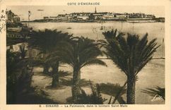 CPA Dinard La Palmeraie dans le lointain Saint Malo 