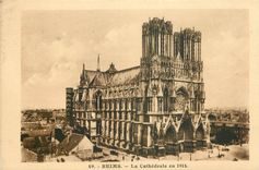 CPA Reims La Cathedrale en 1914 