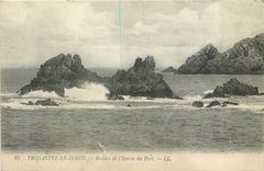 CPA Tregastel le Diben - Rochers de l'entree du Port