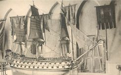 CPA Gand musee d'Archeologie modele du vaisseau de ligne construit en 1767 Bateau