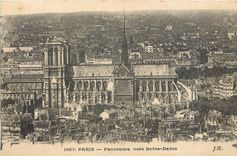 CPA Paris panorama vers Notre-Dame