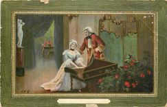 CPA Femme Clavecin