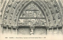 CPA Paris Notre Dame Tympan du Portail lateral Nord 