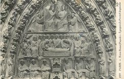CPA Paris Notre Dame Facade Tympan du Portail de gauche 